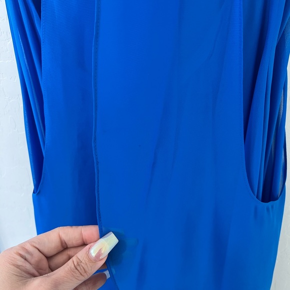 Blue Cache High-Low Dress - 4 - Picture 4 of 6